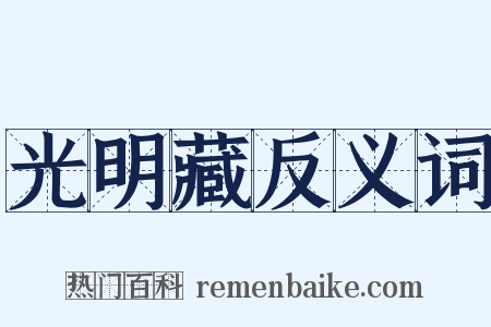 光明藏反义词是什么意思的图片